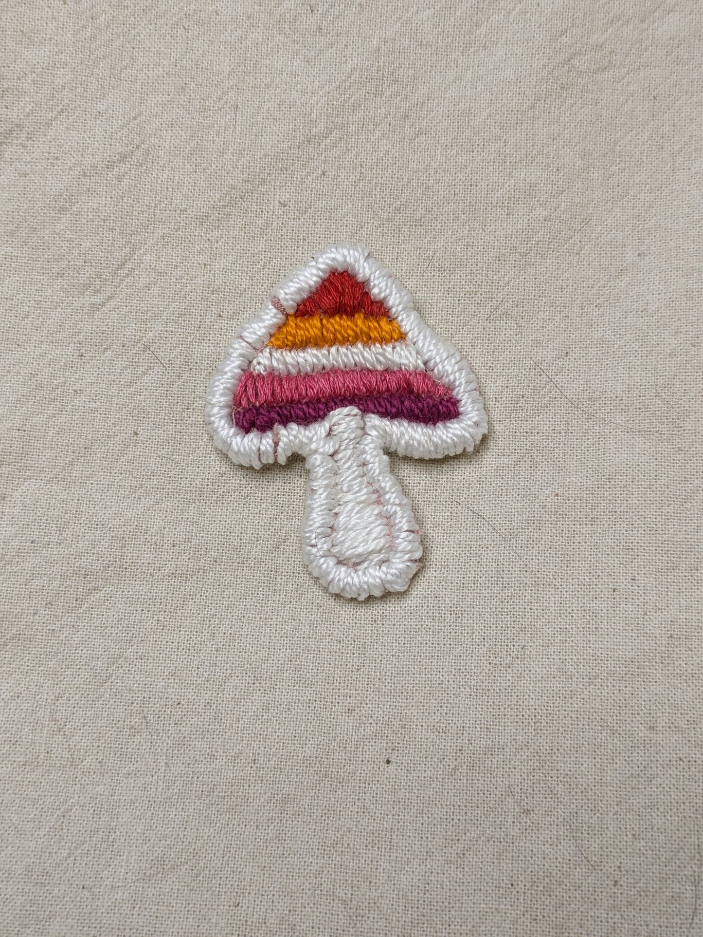 Pride Flag Mushroom Patch - Iron or Sew On - Hand Embroidered - Any Flag