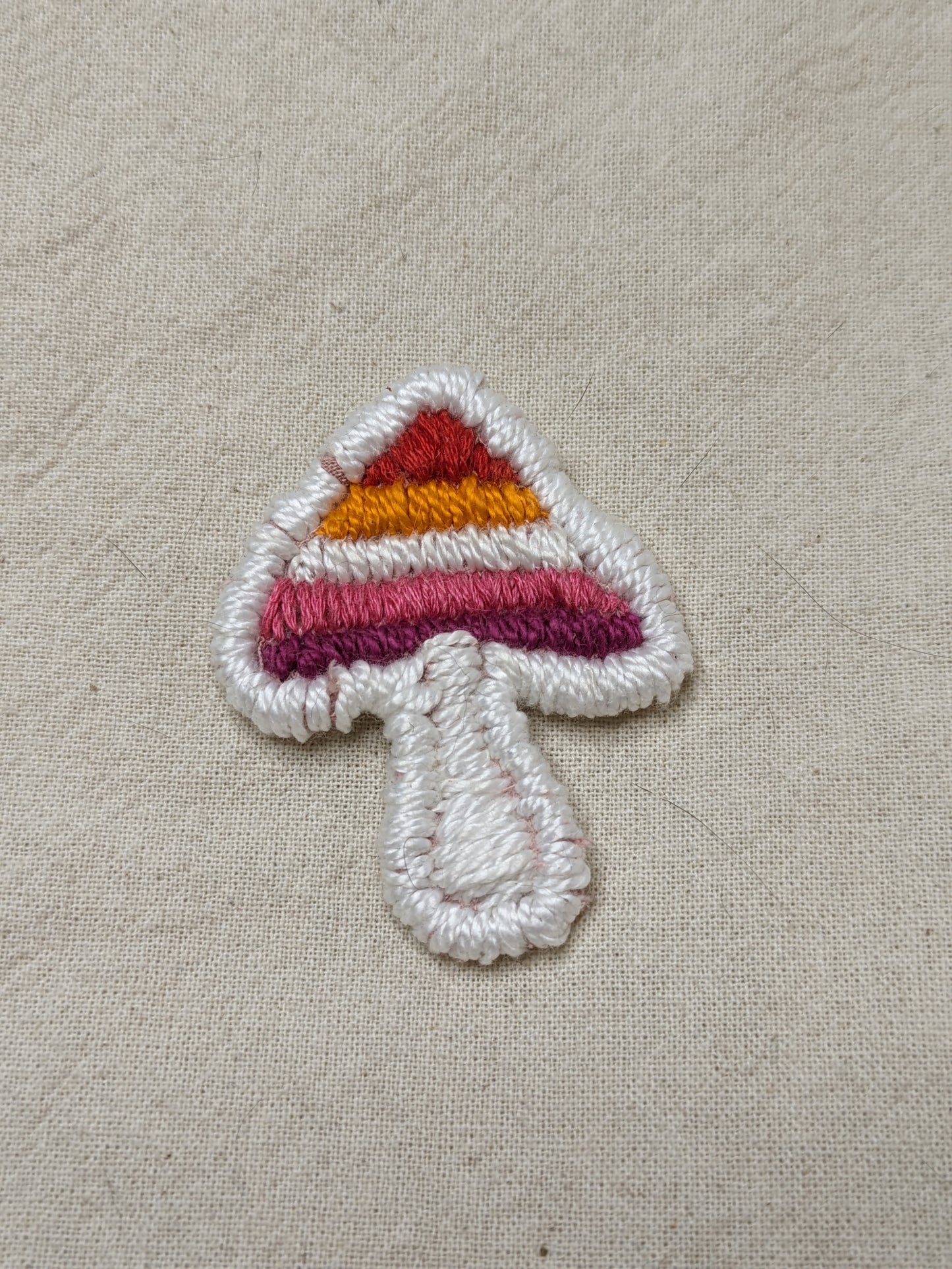 Pride Flag Mushroom Patch - Iron or Sew On - Hand Embroidered - Any Flag