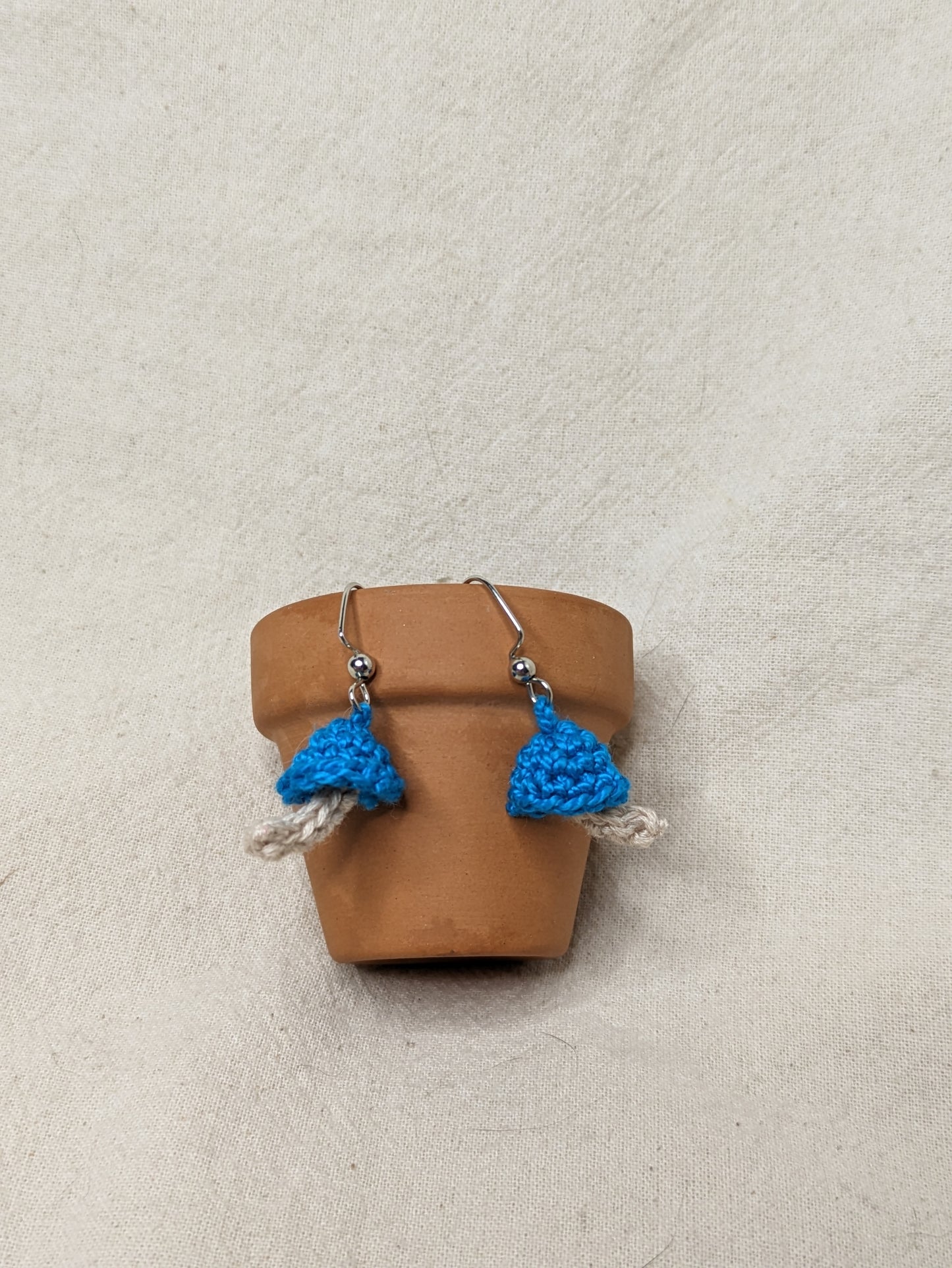 Crocheted Mushroom Earrings - Any Color