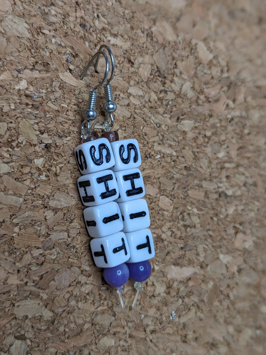 Irreverent Earrings - four letter words, girl bye, nah, I♥️tits, I♥️boobs, I♥️booty, I♥️butts, custom