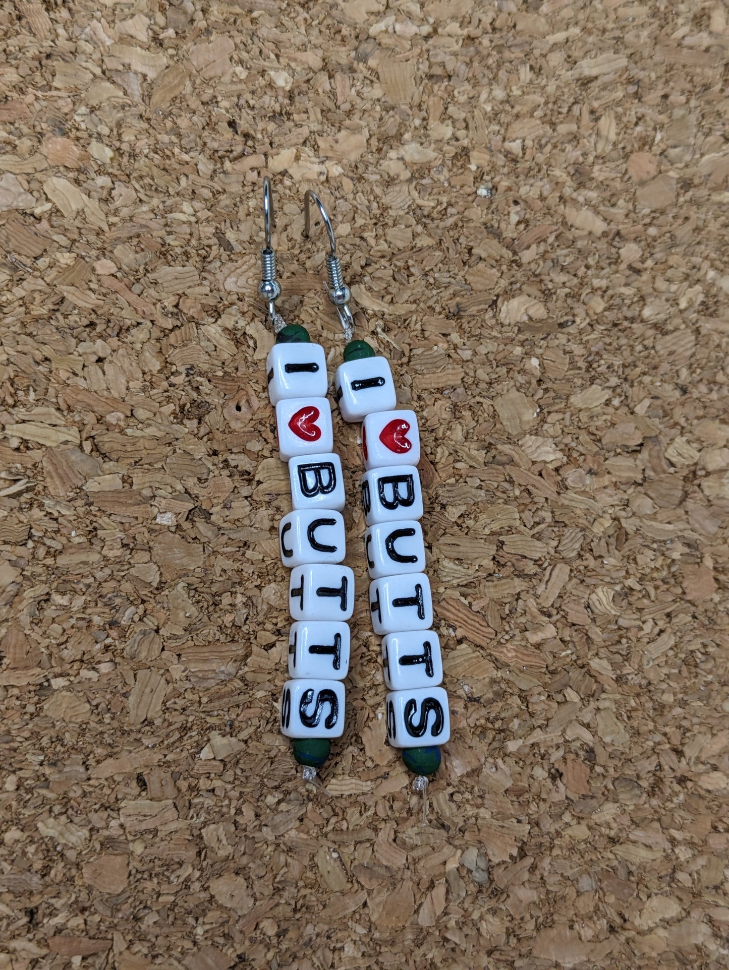Irreverent Earrings - four letter words, girl bye, nah, I♥️tits, I♥️boobs, I♥️booty, I♥️butts, custom