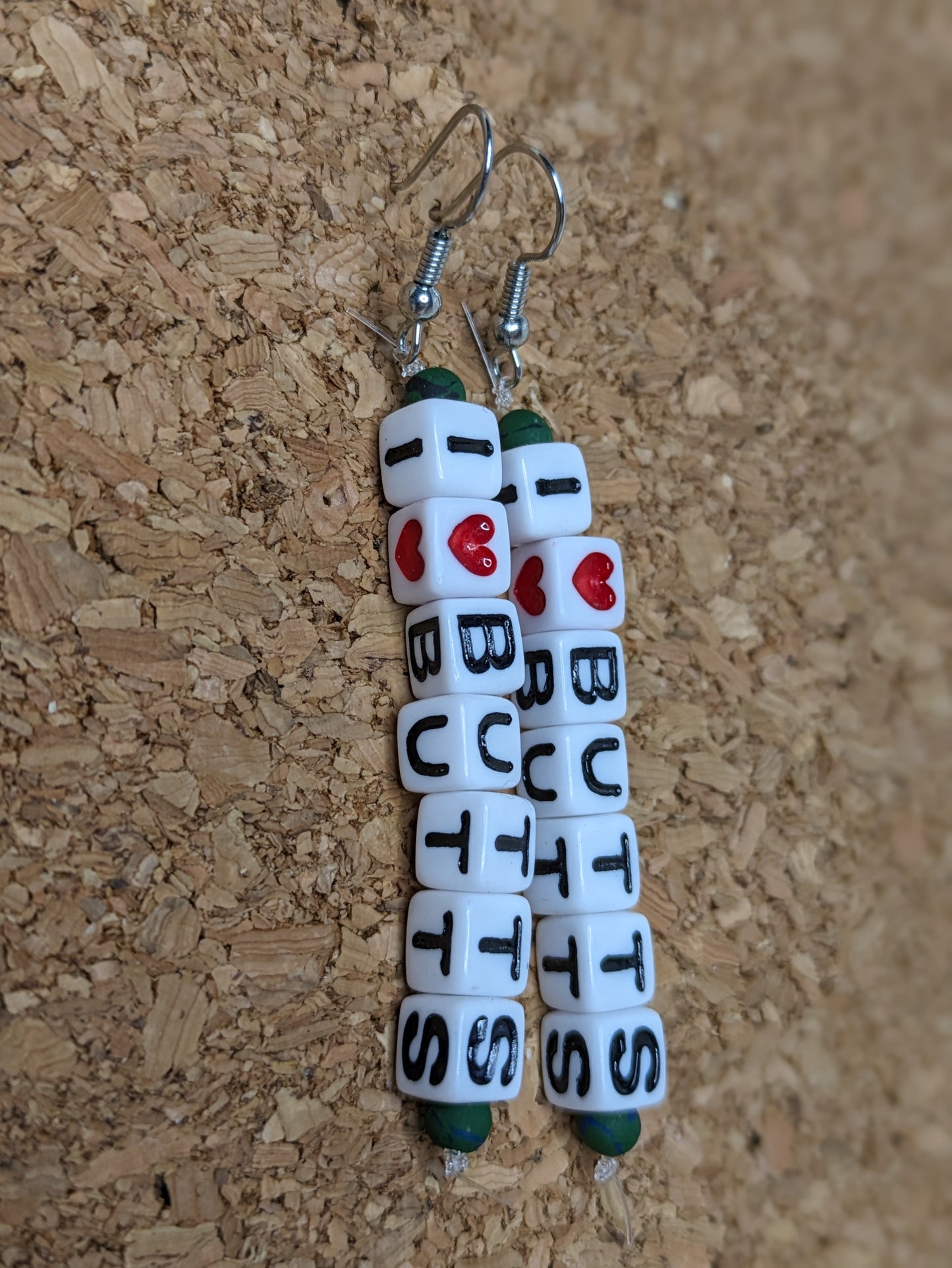 Irreverent Earrings - four letter words, girl bye, nah, I♥️tits, I♥️boobs, I♥️booty, I♥️butts, custom