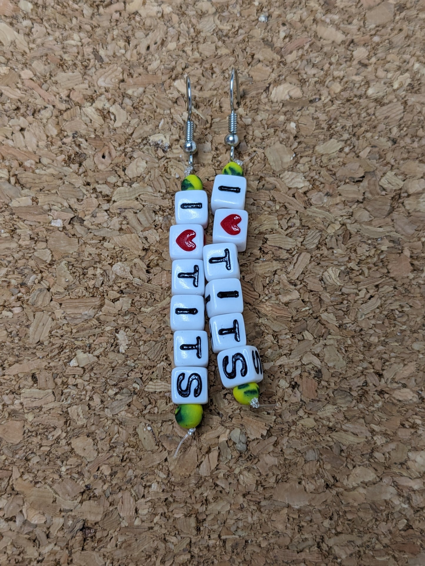 Irreverent Earrings - four letter words, girl bye, nah, I♥️tits, I♥️boobs, I♥️booty, I♥️butts, custom