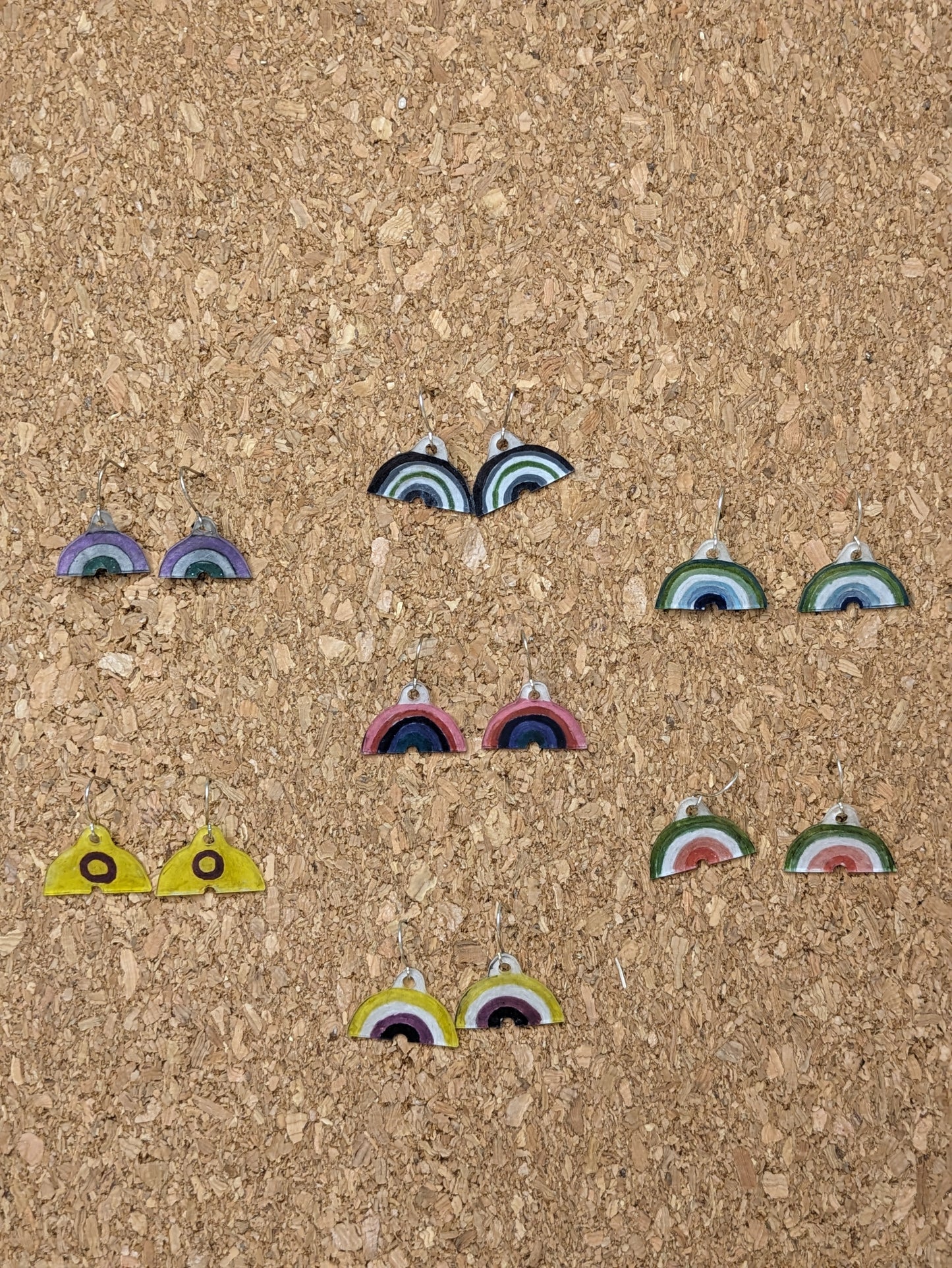 Rainbow Shaped Pride Flag Earrings - all flags available - gender, sexuality, and more