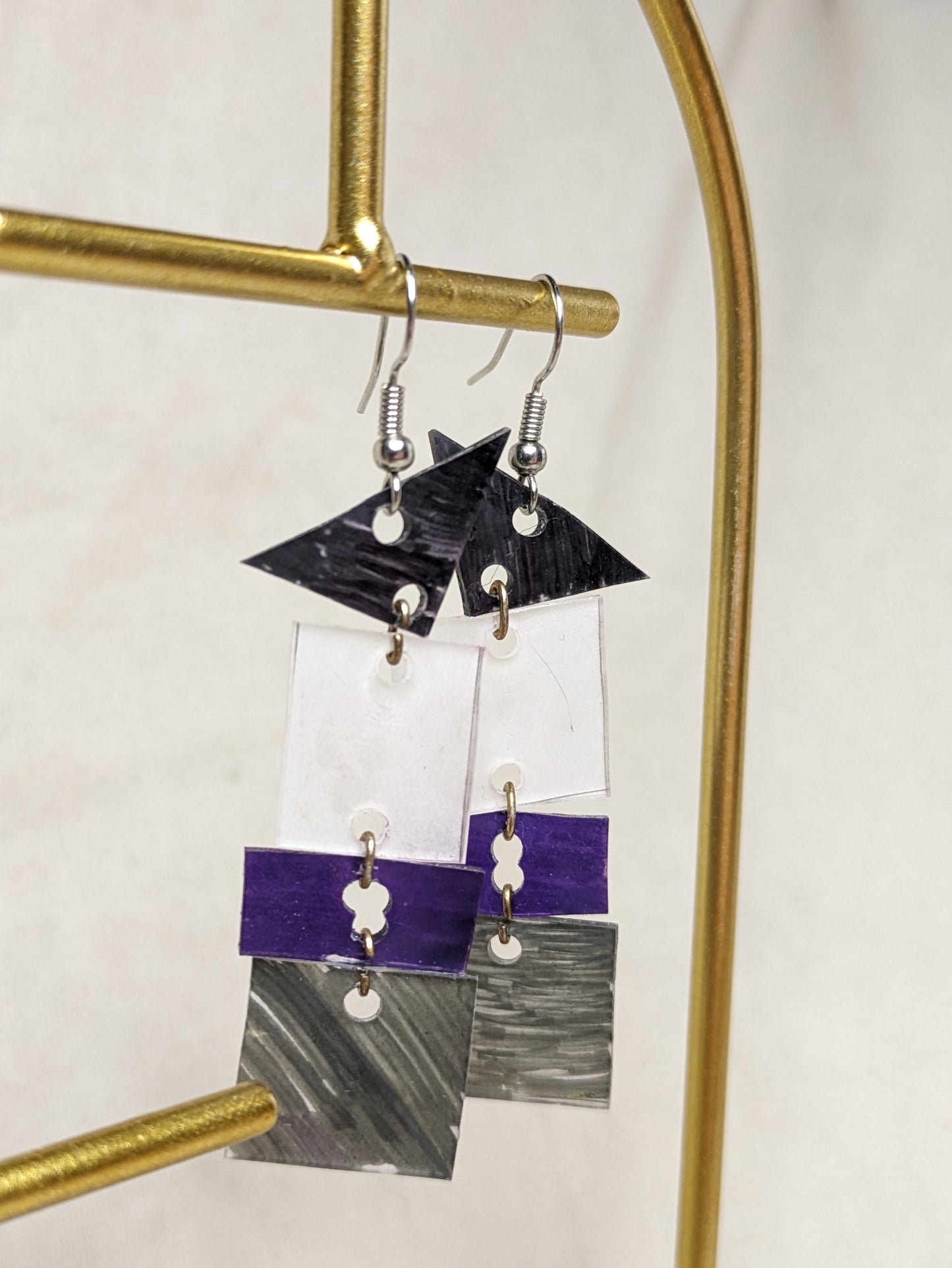 Tile Dangle Pride Earrings - faux glass