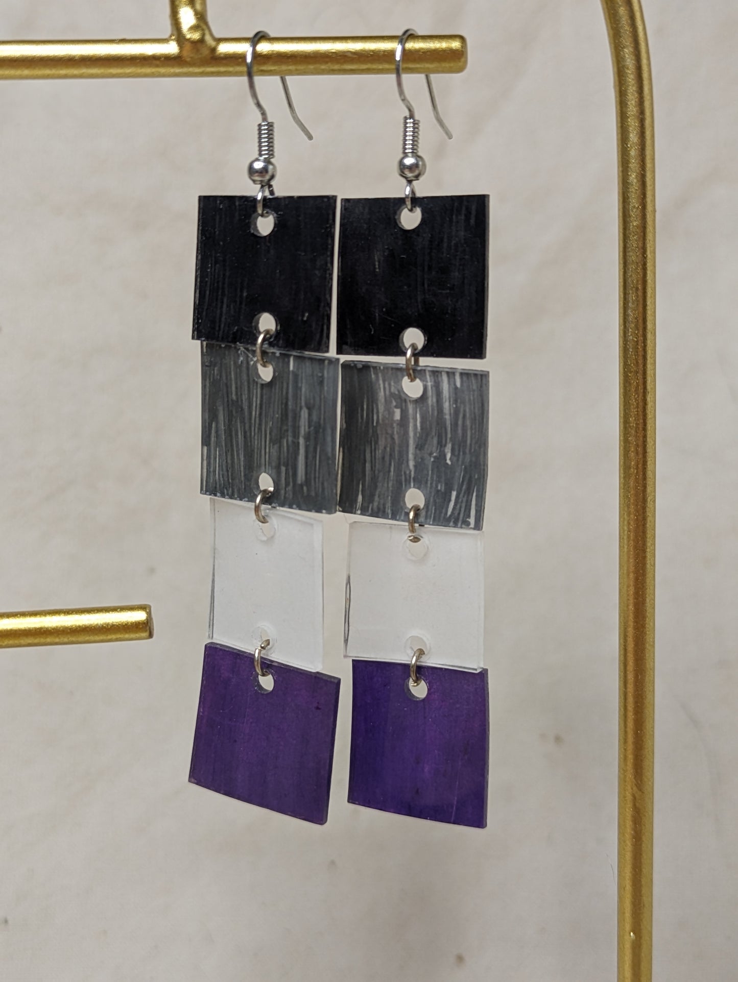 Tile Dangle Pride Earrings - faux glass