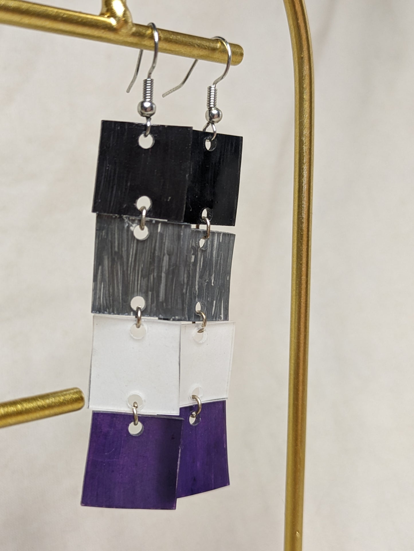 Tile Dangle Pride Earrings - faux glass