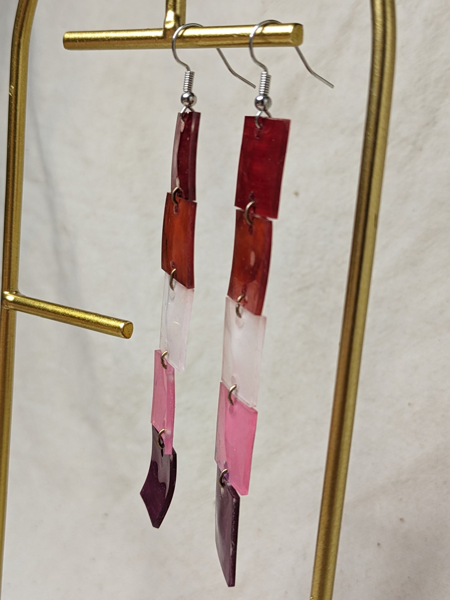 Tile Dangle Pride Earrings - faux glass