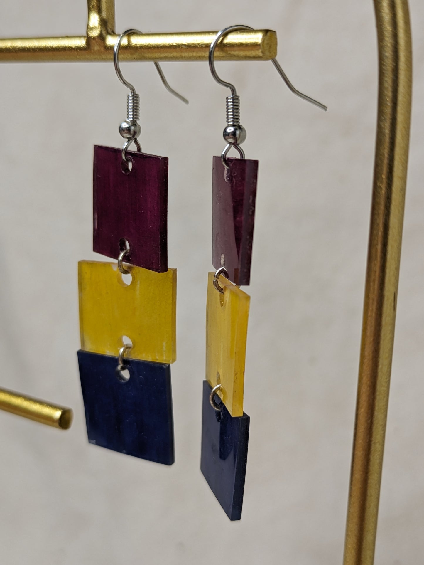 Tile Dangle Pride Earrings - faux glass