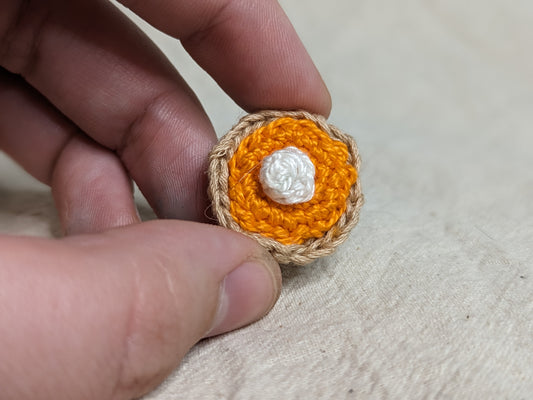 Bottle Cap Pie knick knack - Crocheted by hand