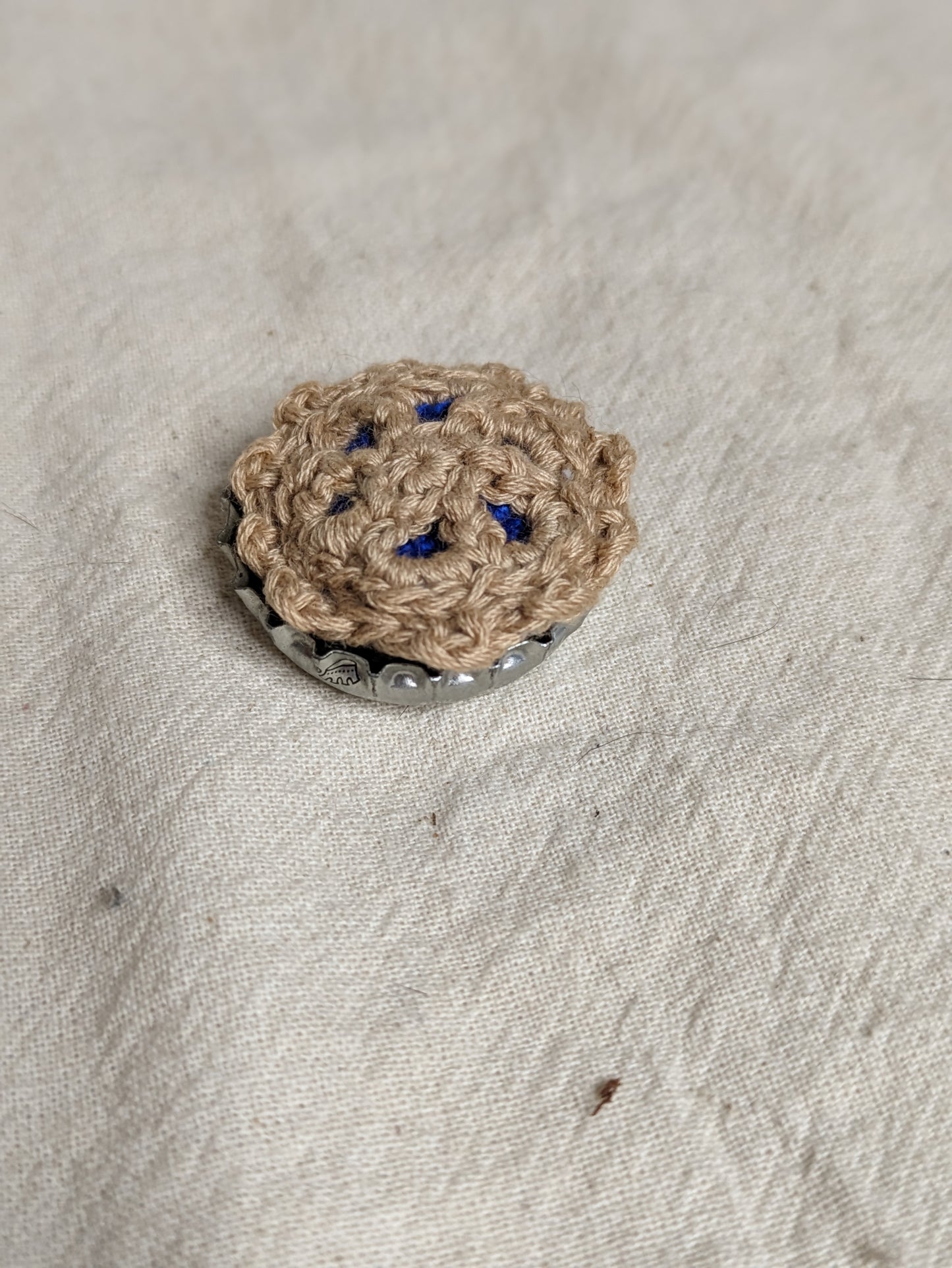 Bottle Cap Pie knick knack - Crocheted by hand