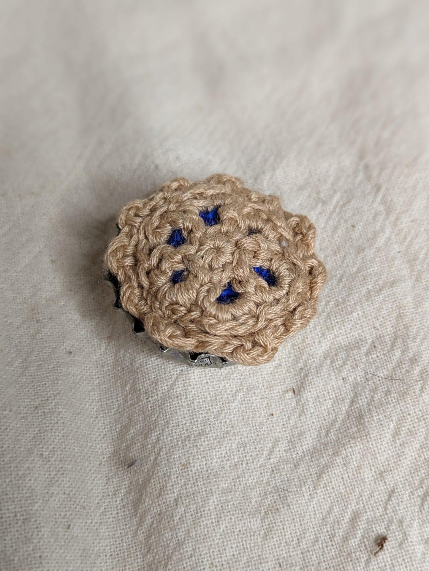 Bottle Cap Pie knick knack - Crocheted by hand