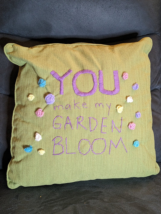 Garden Pillow - Hand Embroidered