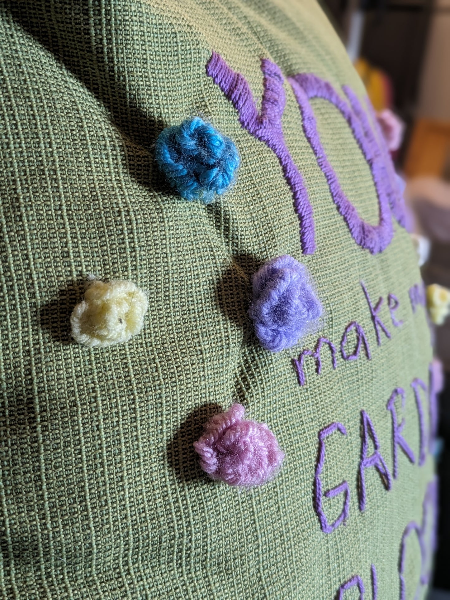 Garden Pillow - Hand Embroidered
